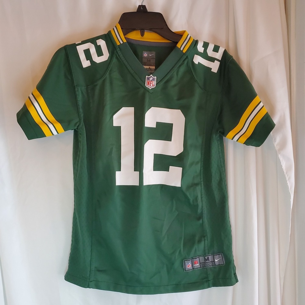 NIKE On Field Green Bay Packers Aaron Rodgers‎ #12 NFL Jersey Youth Medium 10-12